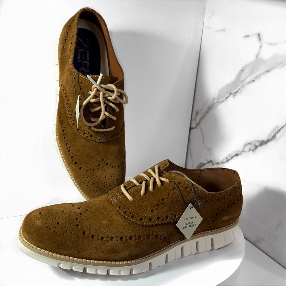 NWT Cole Haan Men’s Brown Oxford Wingtip Suede Size 9 New in Box